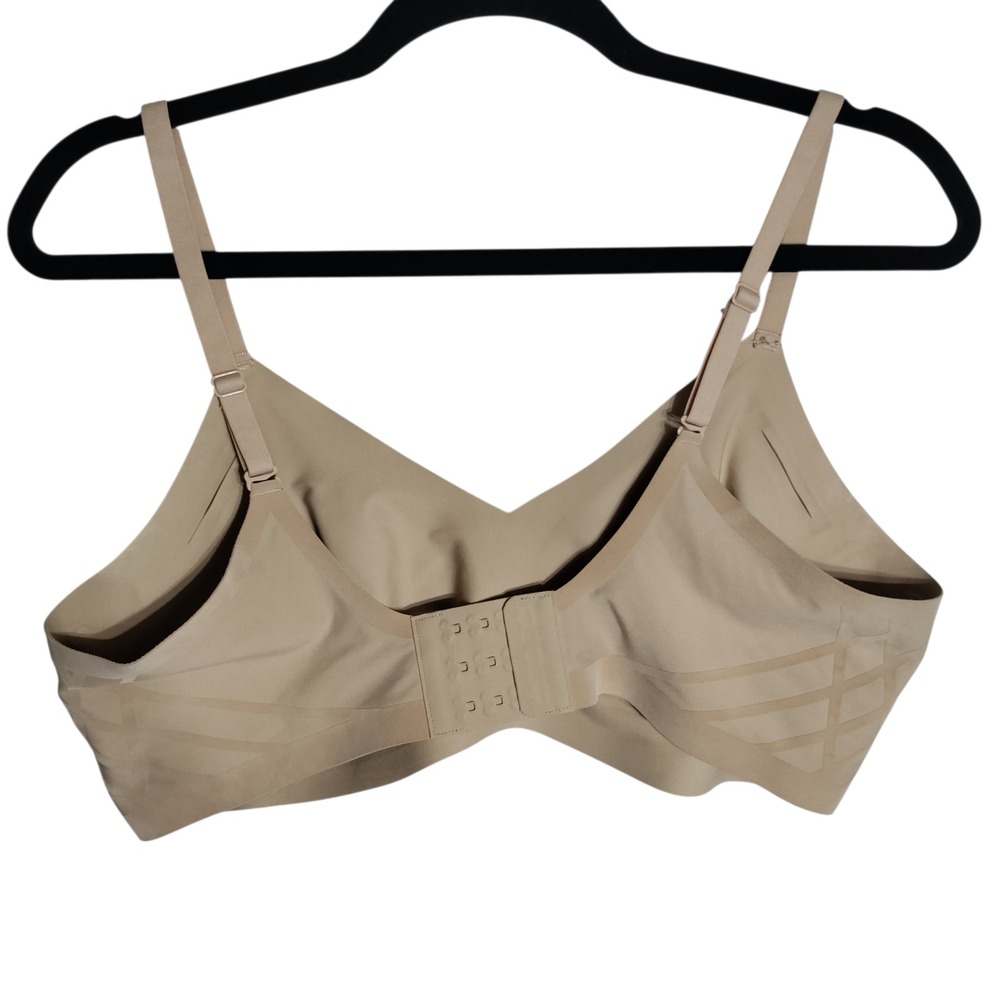 Honeylove V-Neck Wireless Bra Sand Beige Size Large LWBR0201 Seamless Support - Picture 2 of 5